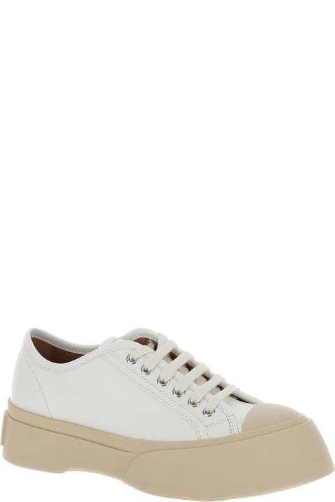 Marni Sneakers for Women Marni 'pablo' White Sneakers With Lace Up Closure In Leather Woman