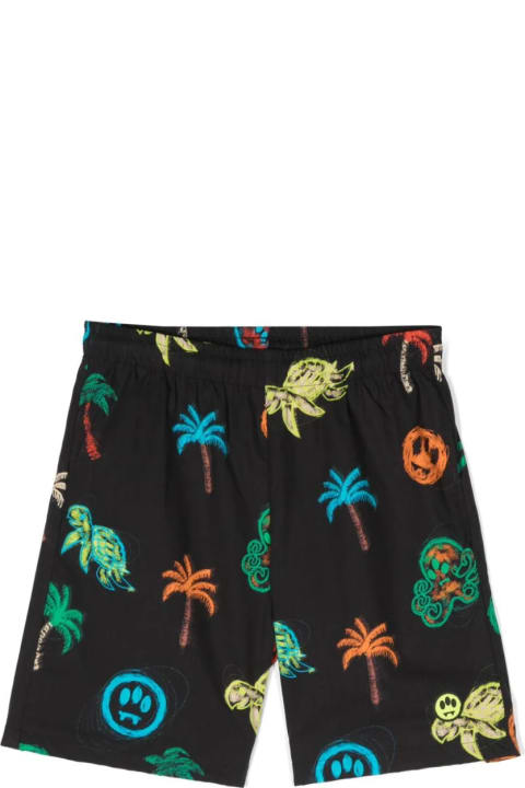 Bottoms for Boys Barrow Black Shorts With All-over Print