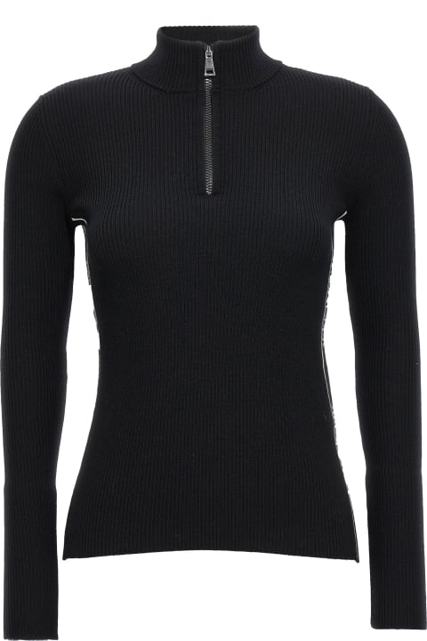 Moncler Clothing for Women Moncler Black Wool Turtleneck With Zip