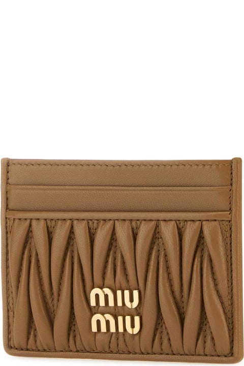 Miu Miu Accessories for Women Miu Miu Caramel Nappa Leather Card Holder