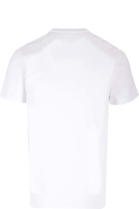 メンズ Monclerのトップス Moncler White T-shirt With Logo Patch
