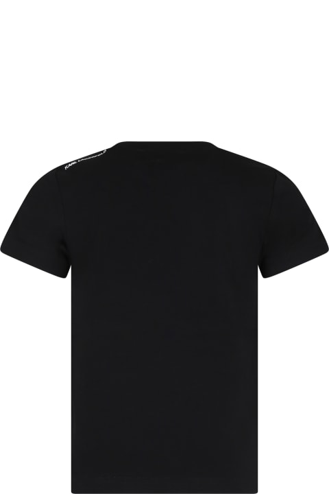 Topwear for Girls Karl Lagerfeld Kids Black T-shirt For Girl With Karl Print