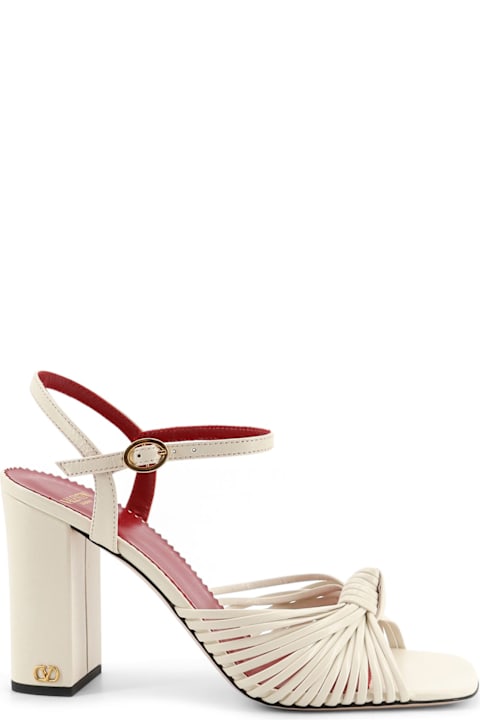 Valentino Garavani Vg Annet Leather Sandals With Metal Vlogo