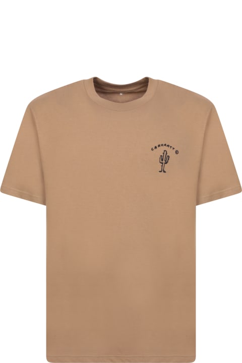 Carhartt for Men Carhartt Logo Print T-shirt Beige