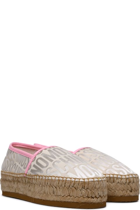 Moschino Flat Shoes for Women Moschino Ivory Cotton Blend Espadrille