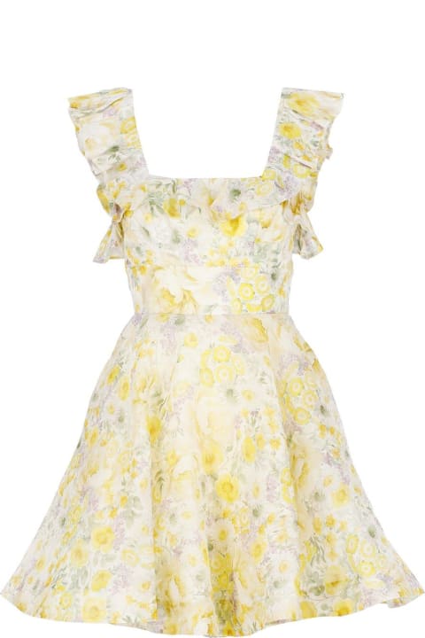 Dresses for Women Zimmermann Harmony Frilled Citrus Garden Printed Mini Dress