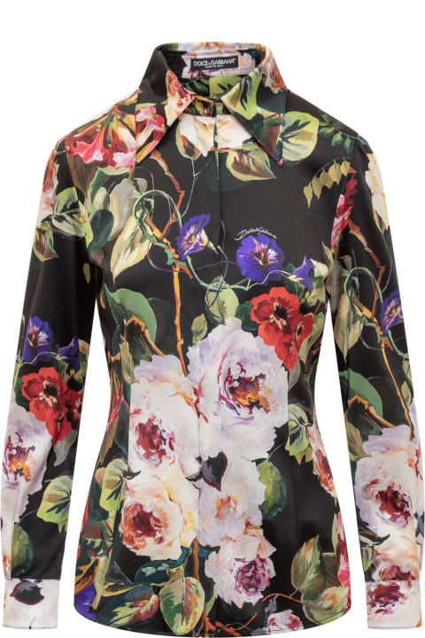 Topwear for Women Dolce & Gabbana Rose Garden Print Shirt