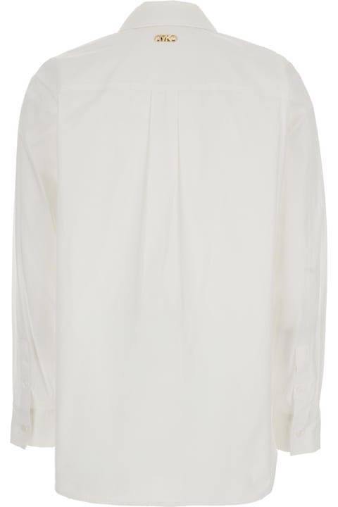 MICHAEL Michael Kors for Men MICHAEL Michael Kors White Shirt With Button Down Collar And Logo Plaque On The Rear In Cotton Stretch Woman