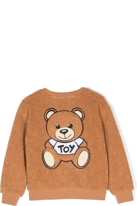 Moschino for Kids Moschino Teddy Bear Sweatshirt In Caramel Colour
