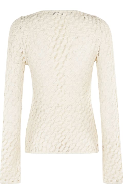 Róhe Sweaters for Women Róhe Lace Boat Neck Top