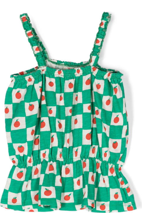 Bobo Choses Topwear for Girls Bobo Choses Green Top For Girl With Tomatoes