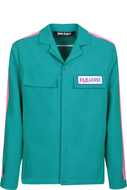 Palm Angels Shirts for Men Palm Angels Paradise Light Blue Jacket