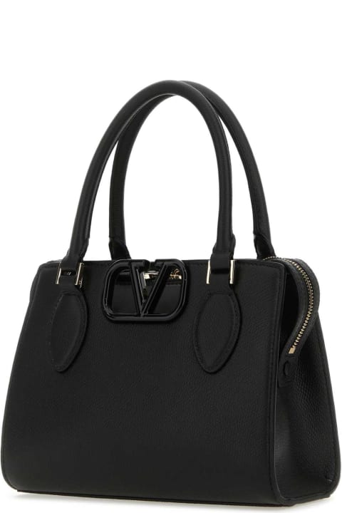 Fashion for Women Valentino Garavani Black Leather Vlogo Handbag