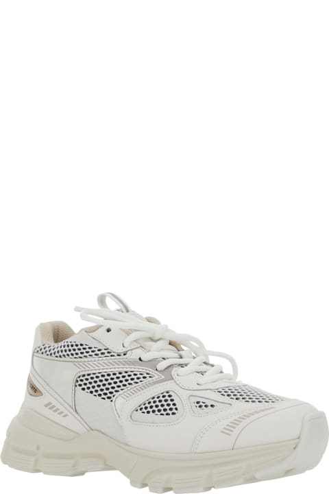 Fashion for Women Axel Arigato 'marathon Runner' White Low Top Sneakers With Reflective Details In Leather Blend Woman