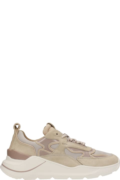 Fuga 2.0 Sneakers In Beige Suede And Fabric