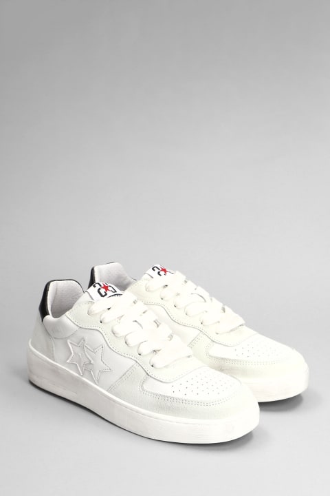 2Star Sneakers for Men 2Star Padel Star Sneakers In White Suede And Leather 2Star