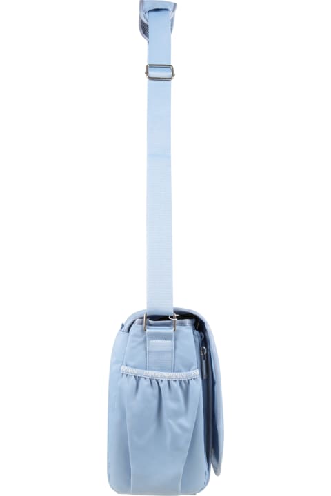 Light Blue Mum Bag For Baby Boy With Logo