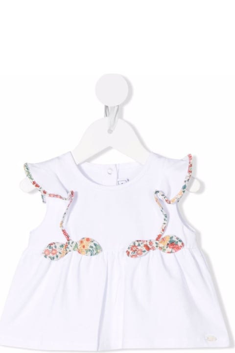 Tartine And Chocolat  Baby Girl's Cotton Blouse With Floral Inserts