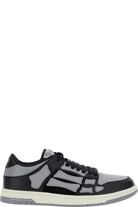 Homeware AMIRI 
skel Top Low
 Black Sneakers With Skeleton Patch In Leather Man