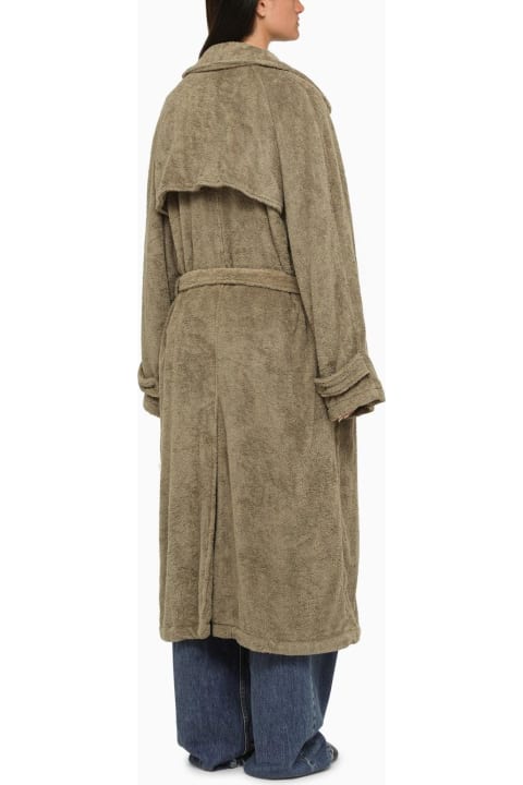Fashion for Women Balenciaga Towel Trench Coat In Sand-coloured Cotton