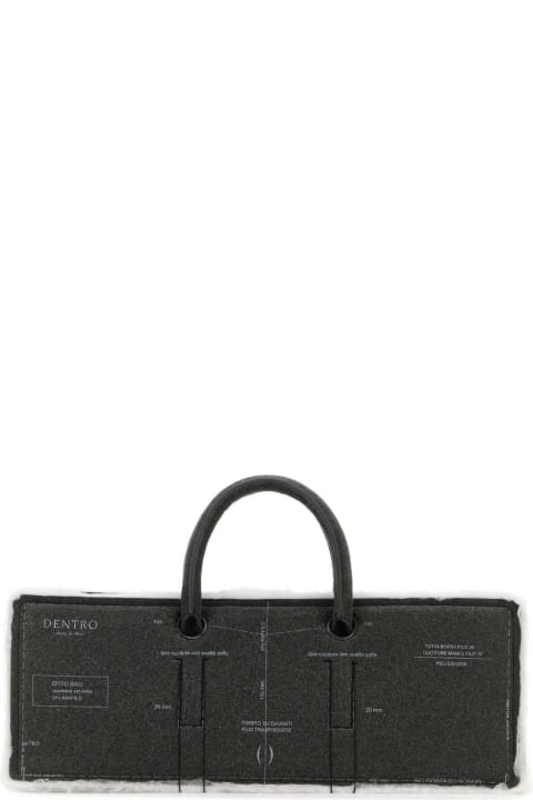 トートバッグ DENTRO Grey leather Mini Otto handbag (24SDNBO005 PAPER) DENTRO Grey Leather Mini Otto Handbag (DENTRO/トートバッグ