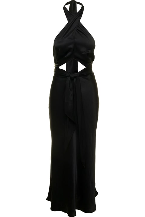 Materiel Woman's Black Viscose Long Dress