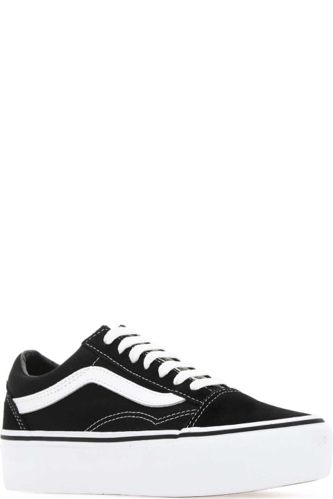 Vans Shoes for Women Vans Black Fabric Old Skool Platform Sneakers