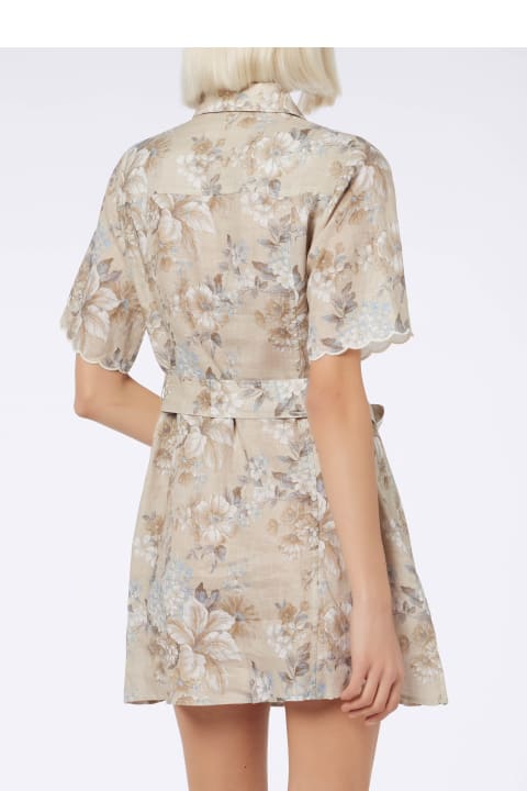 Homeware MC2 Saint Barth Woman Flower Linen Dress Hermione