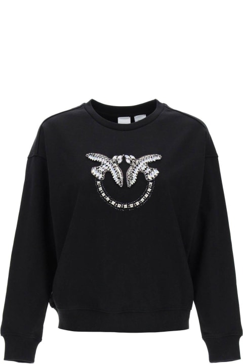 Pinko Fleeces & Tracksuits for Women Pinko Nelly Love Birds Embellished Sweatshirt