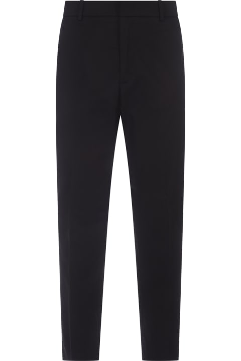 Moncler Pants for Men Moncler Black Cotton Poplin Trousers