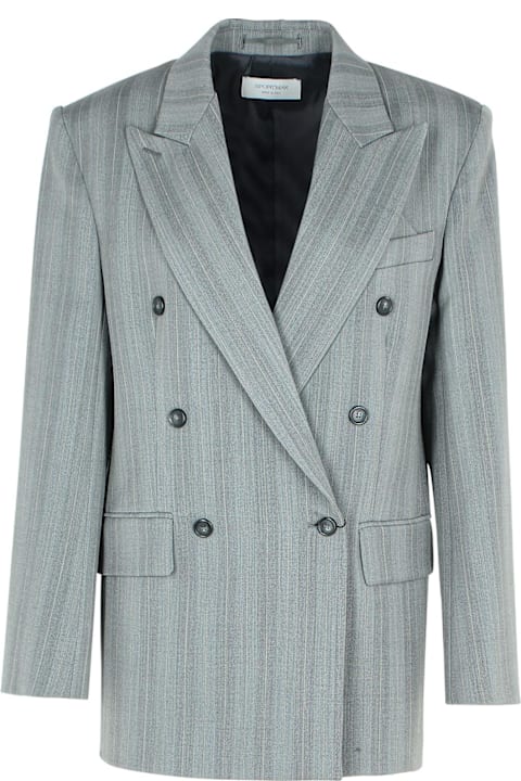 SportMax for Women SportMax 'merlot' Grey Virgin Wool Blend Blazer