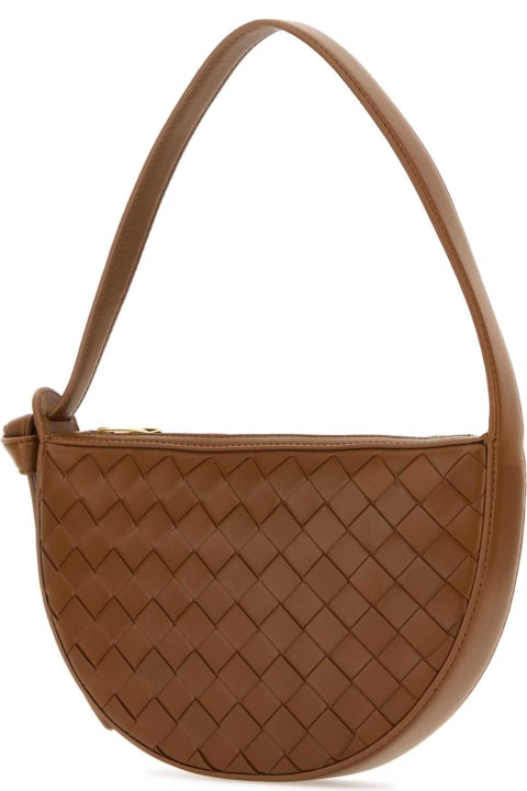 Bottega Veneta Bags for Women Bottega Veneta Caramel Leather Mini Sunrise Shoulder Bag