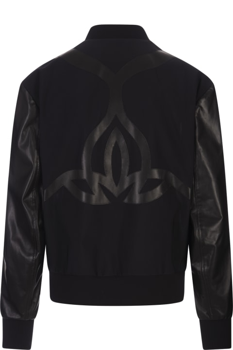 Alexander McQueen Coats & Jackets for Men Alexander McQueen Black Bomber Jacket With Maxi Seal Logo