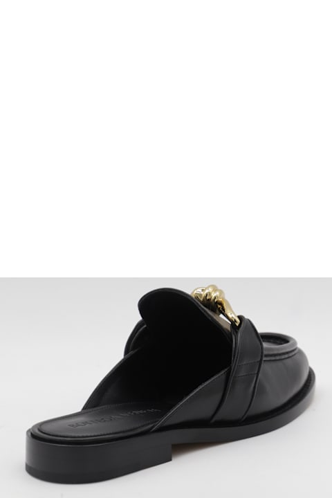 Bottega Veneta Black Leather Flats