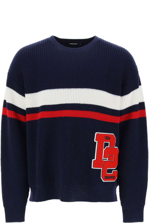 Dsquared2 Sweaters for Men Dsquared2 Wool Sweater With Varsity Patch