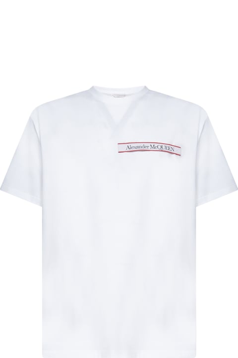 Alexander McQueen Topwear for Women Alexander McQueen Crewneck T-shirt With Logo Tape
