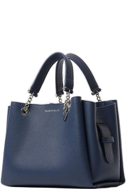 Emporio Armani Totes for Women Emporio Armani Palmellato Eagle Charm Leather-effect Handbag