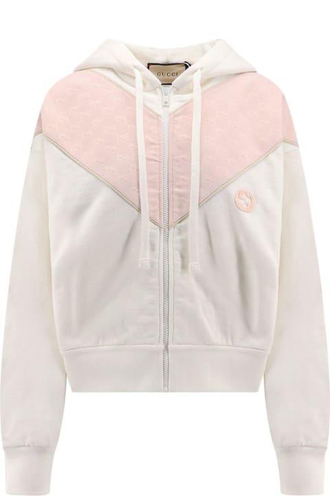 Gucci for Women Gucci Logo Embroidered Jersey Hoodie