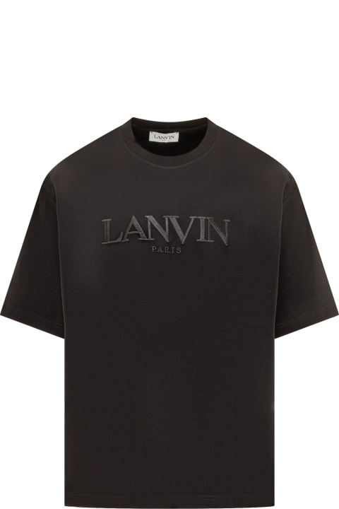 Lanvin Topwear for Women Lanvin Logo Embroidered Regular T-shirt