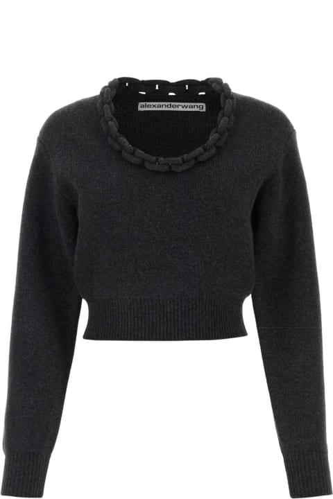 Alexander Wang Clothing for Women Alexander Wang Graphite Wool Blend Sweater
