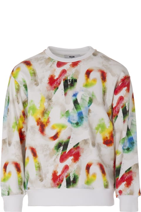 ベビーガールズ MSGMのウェア MSGM Watercolor Sweatshirt