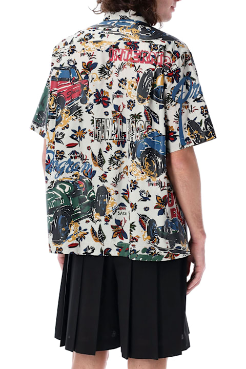 Sacai for Kids Sacai Car Race Tropical Print Bowling Shirt