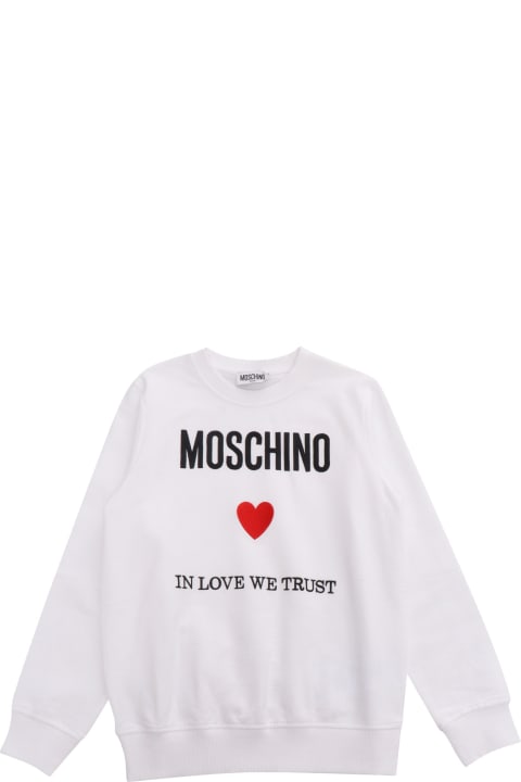 Sweaters & Sweatshirts for Boys Moschino White Sweatshirt