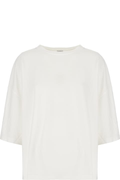 Malo for Women Malo White Cotton Oversize T-shirt