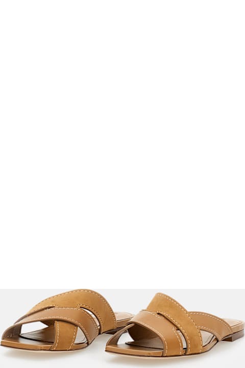 Tod's Smooth And Suede Leather Sandals