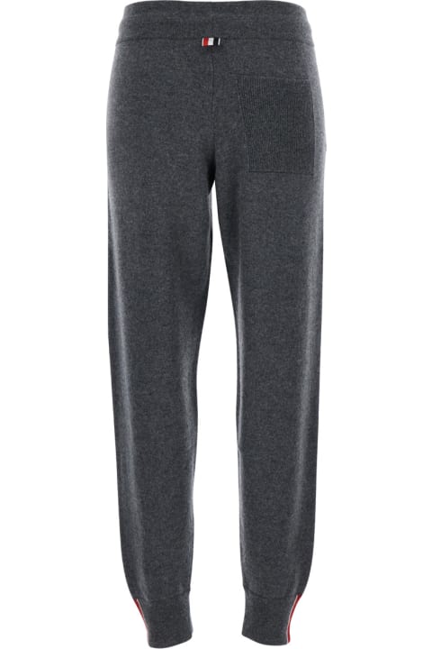 Thom Browne سراويل طويلة وقصيرة لـ السيدات Thom Browne Grey Pants With Drawstring In Cashmere Woman