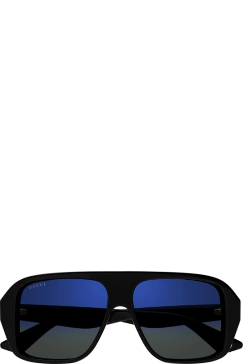 ウィメンズ アクセサリー Gucci Eyewear Gg1615s Linea Lettering 001 Black Blue Sunglasses