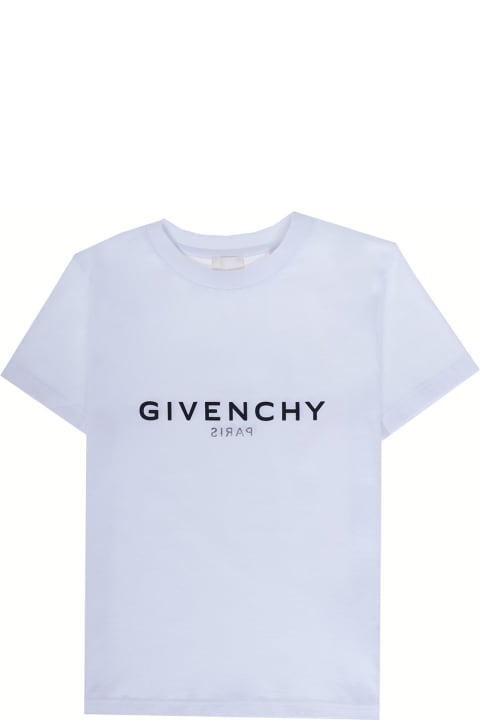Givenchy Boy Cotton And White T-shirt With Logo