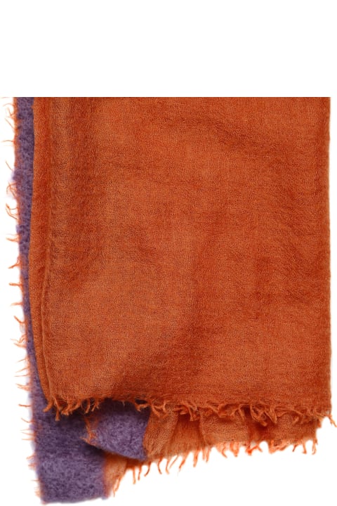 Tan And Purple Cashmere Scarf