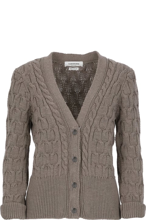 Thom Browne Sweaters for Women Thom Browne Brown Wool Cardigan